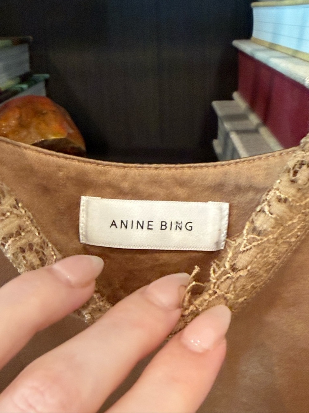 Anine Bing 100% Silk Camisole in Color Toast Size XS - Picture 4 of 10